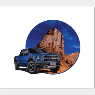 Ford truck with desert background Posters and Art